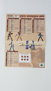 Killer Instinct Gold Quick Reference Card Insert - Nintendo 64 | N64