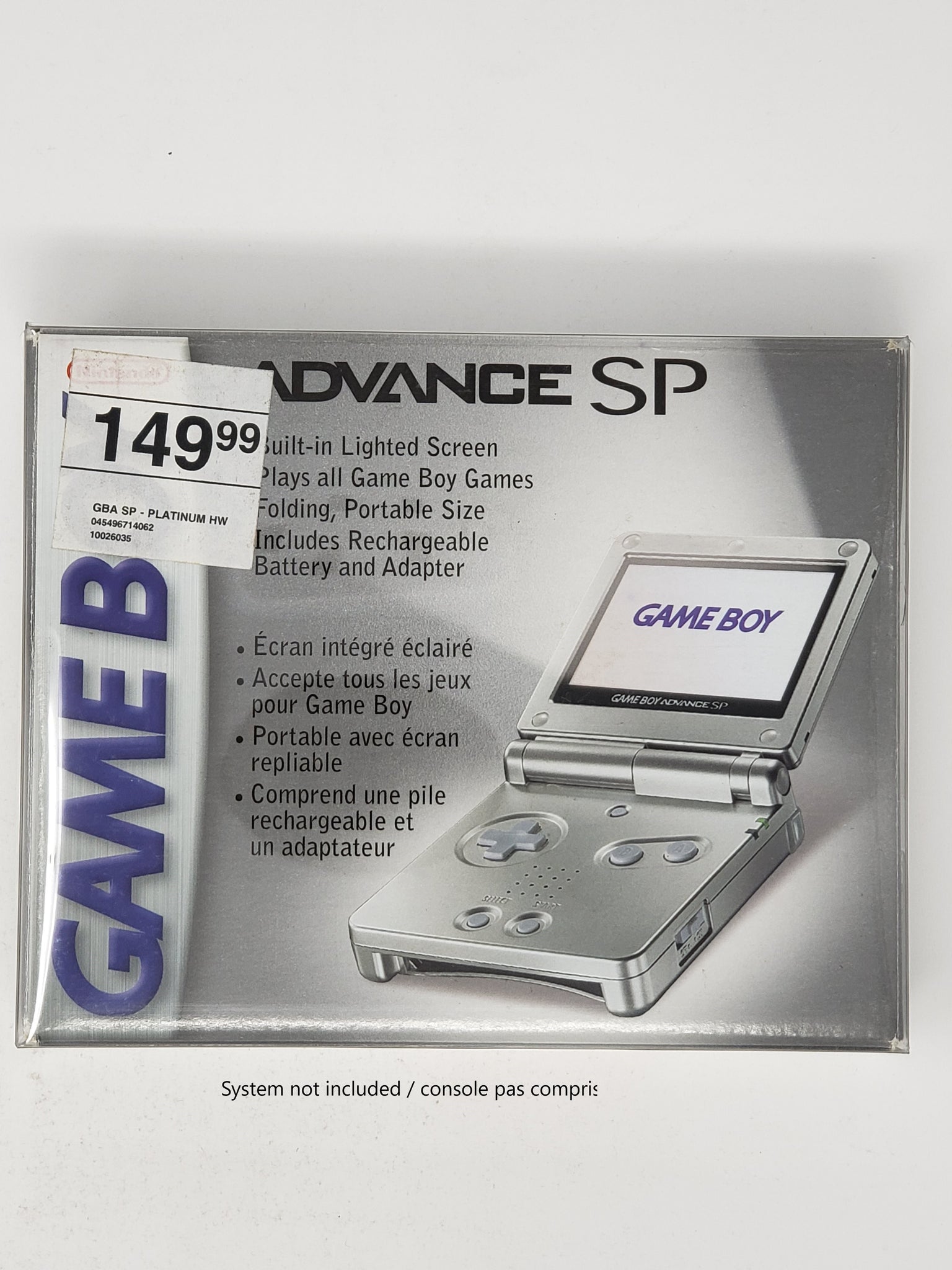 BOX PROTECTOR FOR NINTENDO GAMEBOY ADVANCE SP SYSTEM CLEAR PLASTIC