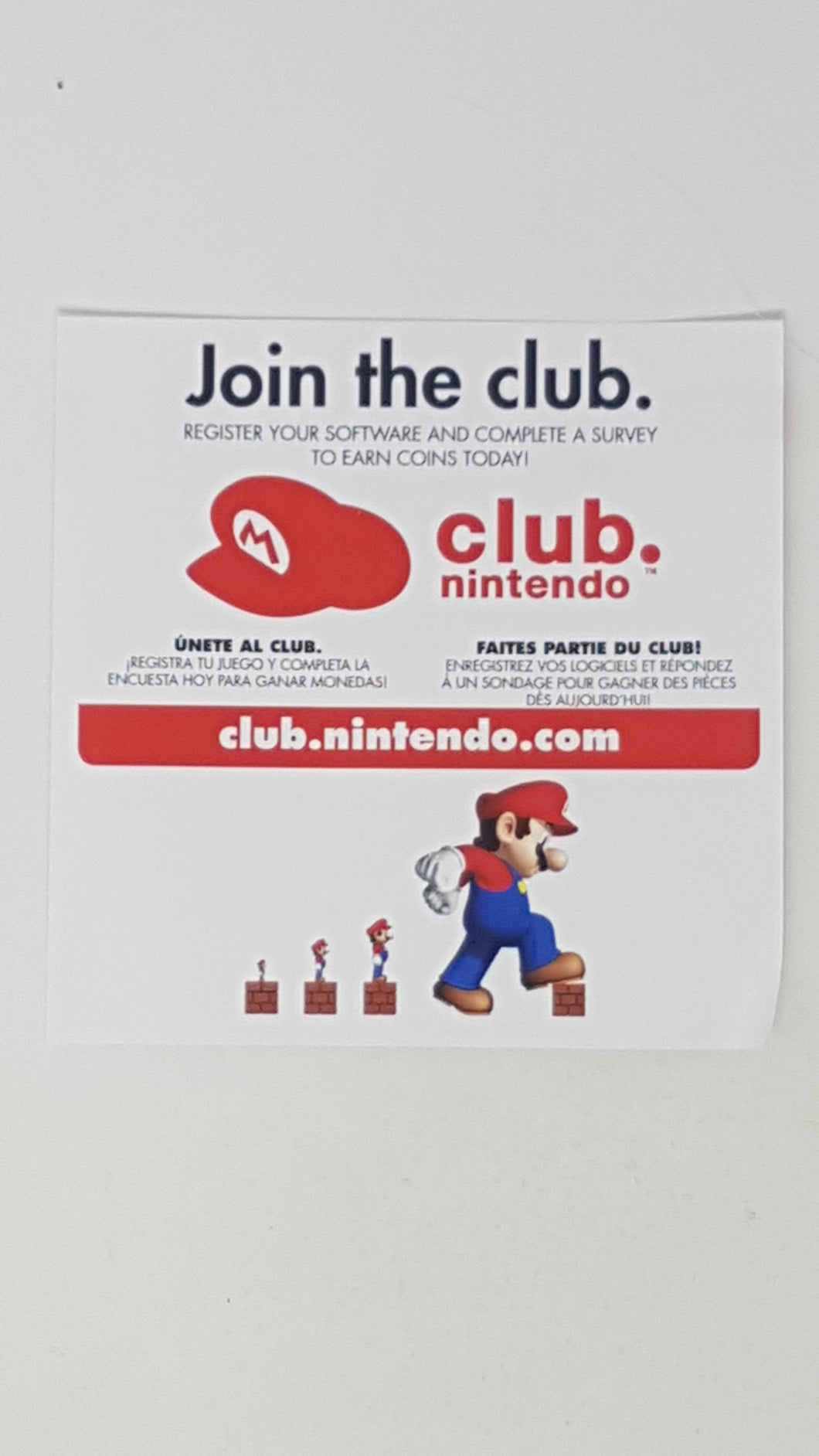 New Super Mario Bros Club Nintendo [Insertion] - Nintendo DS