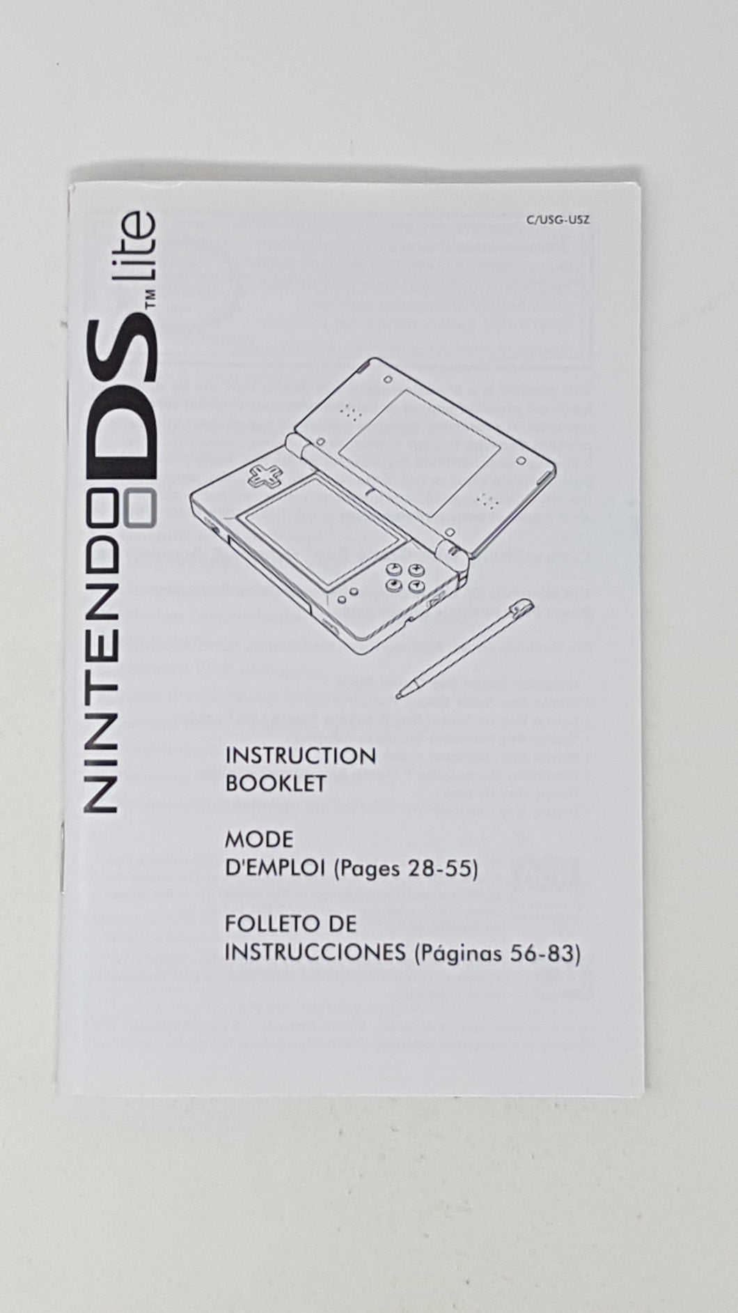 Instruction DS Lite Booklet Bilingual - Nintendo DS