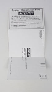 Interact Product Registration Card Insert - Nintendo | NES