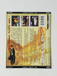 Army Men 3D [Back Cover Art] - Sony Playstation 1 | PS1