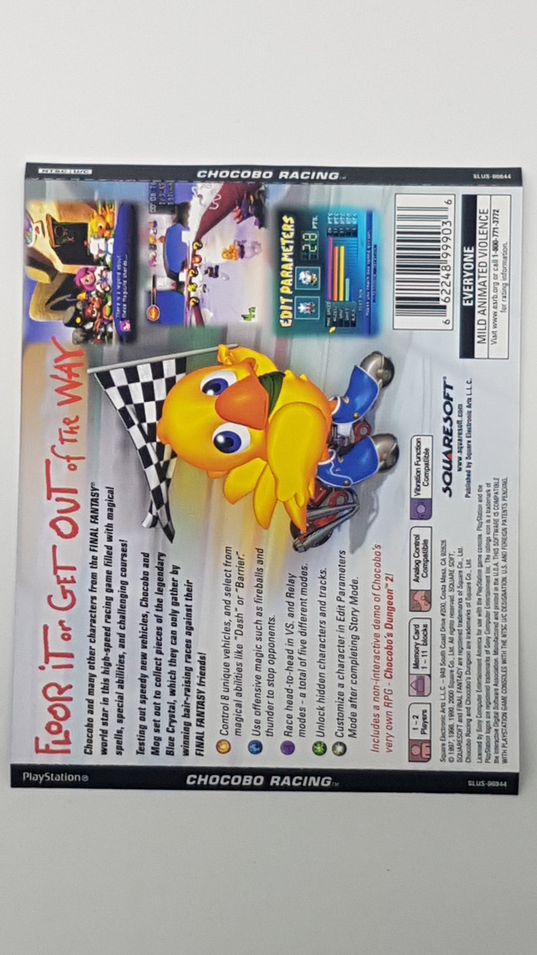 Chocobo Racing [Back Cover Art] - Playstation | PS1