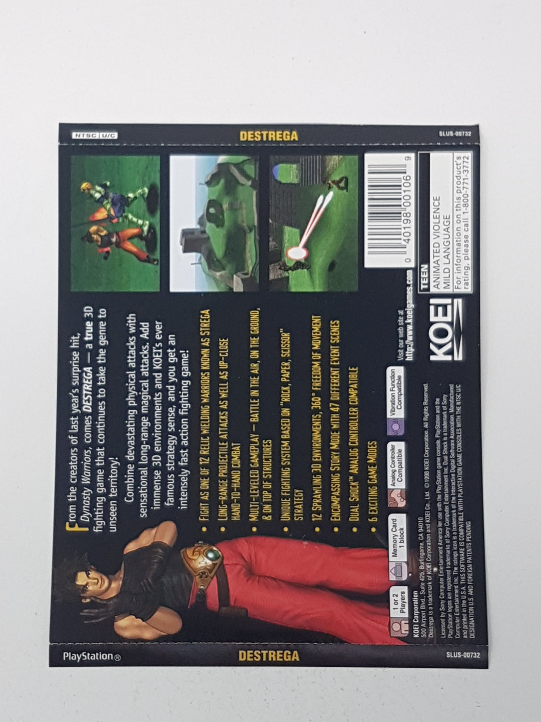 Destrega [Back Cover Art] - Sony Playstation 1 | PS1