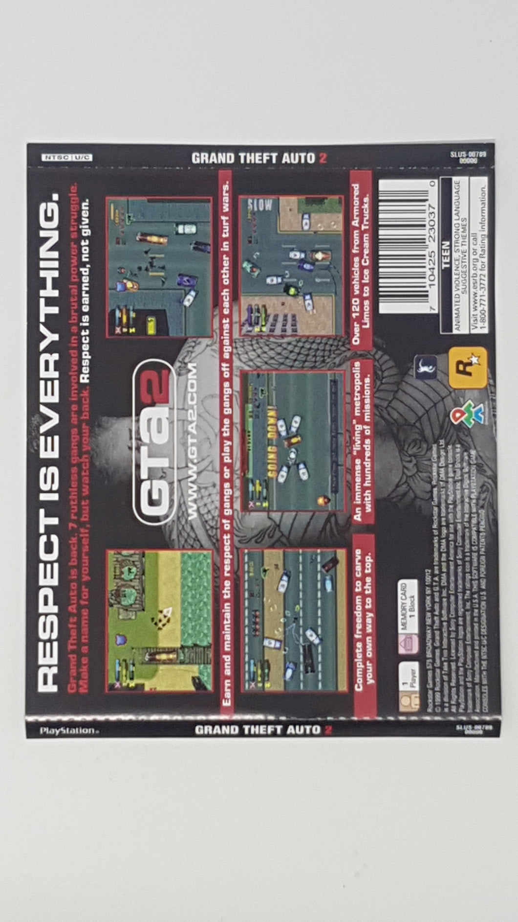 Grand Theft Auto 2 [Back Cover Art] - Sony Playstation 1| PS1