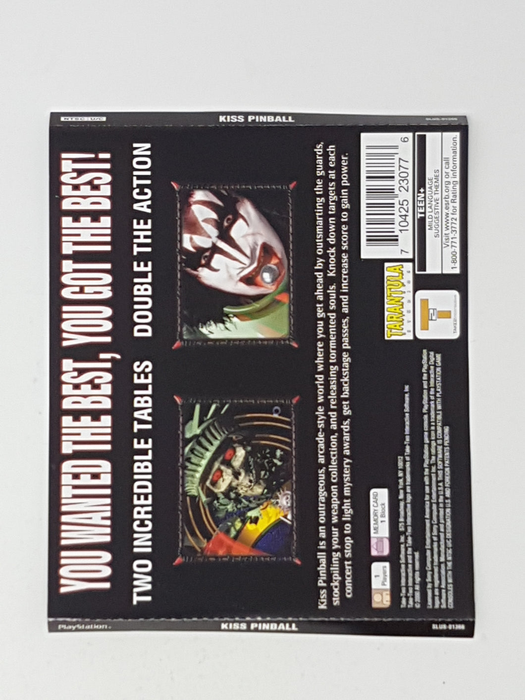 Kiss Pinball [Back Cover Art] - Sony Playstation 1 | PS1