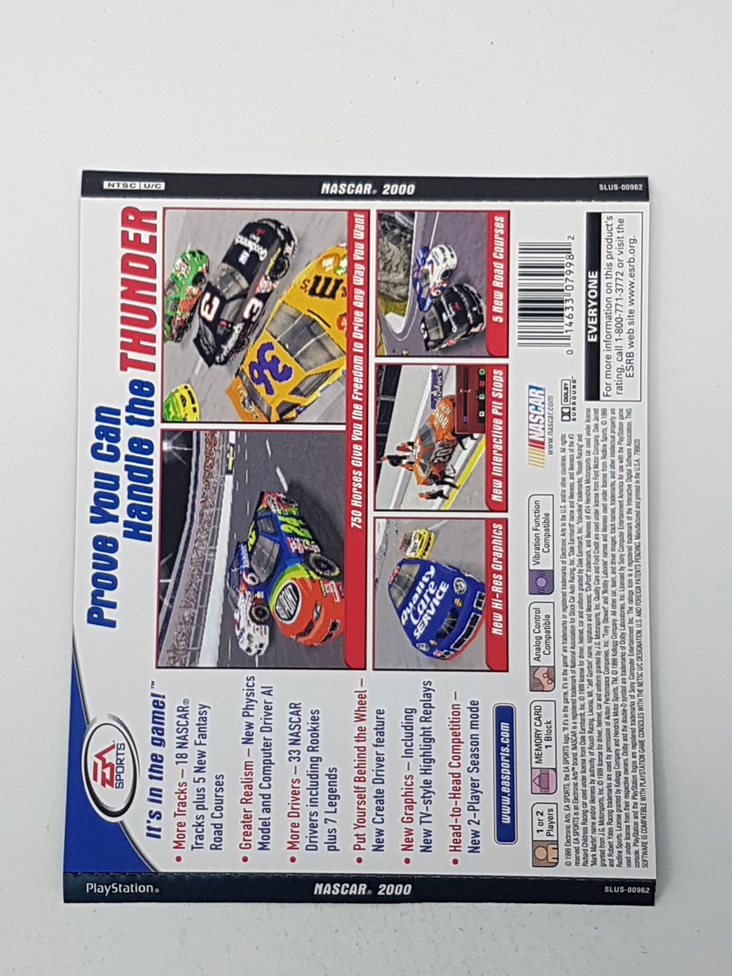 NASCAR 2000 [Back Cover Art] - Sony Playstation 1 | PS1