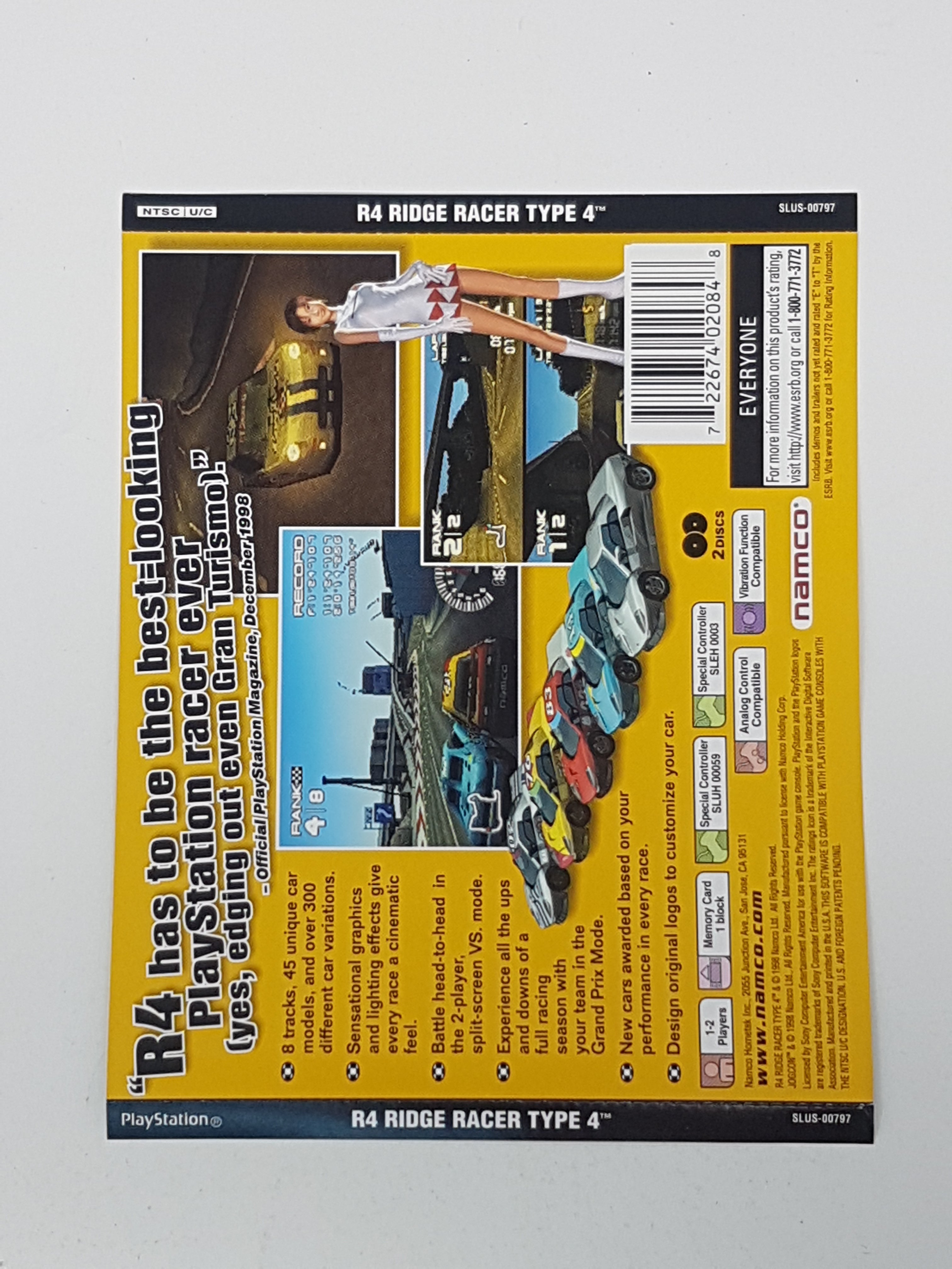 Jaquette Avant PS1 Ridge Racer 4 – Très Bon état, Jeu Inclus