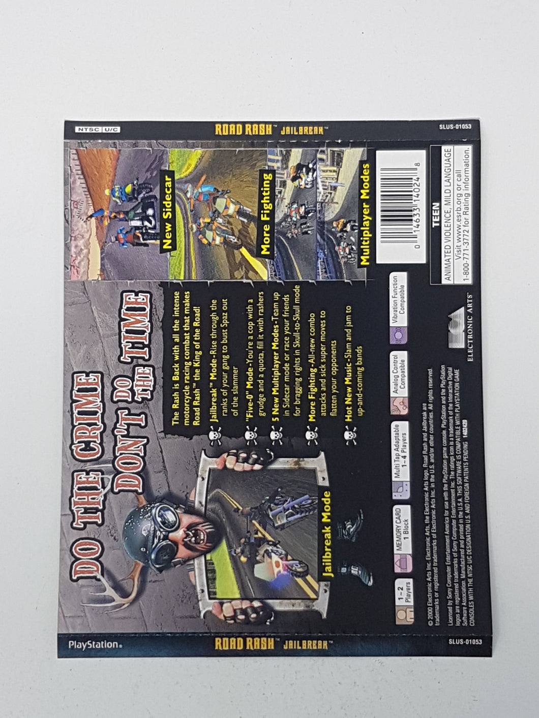 Road Rash Jailbreak [Back Cover Art] - Sony Playstation 1 | PS1