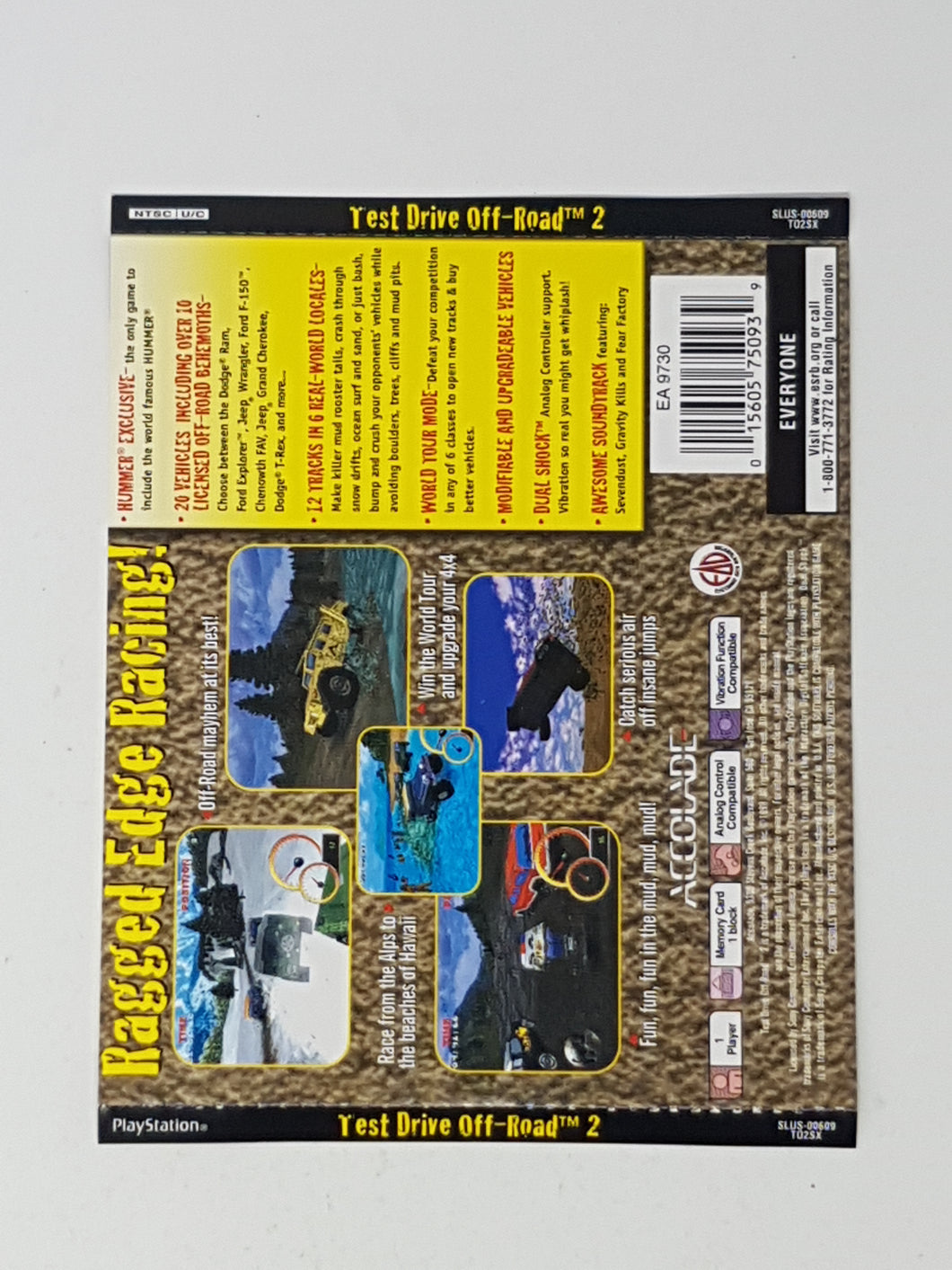 Test Drive Off Road 2 [Back Cover Art] - Sony Playstation 1 | PS1