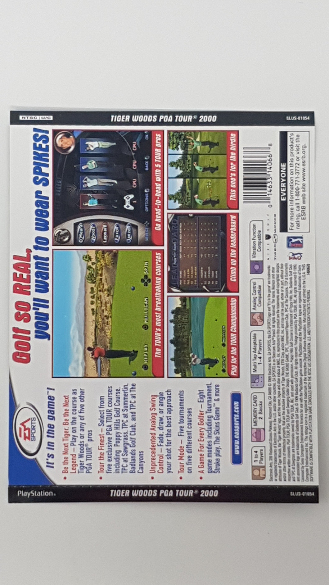 Tiger Woods PGA Tour 2000 [Back Cover Art] - Sony Playstation 1 | PS1