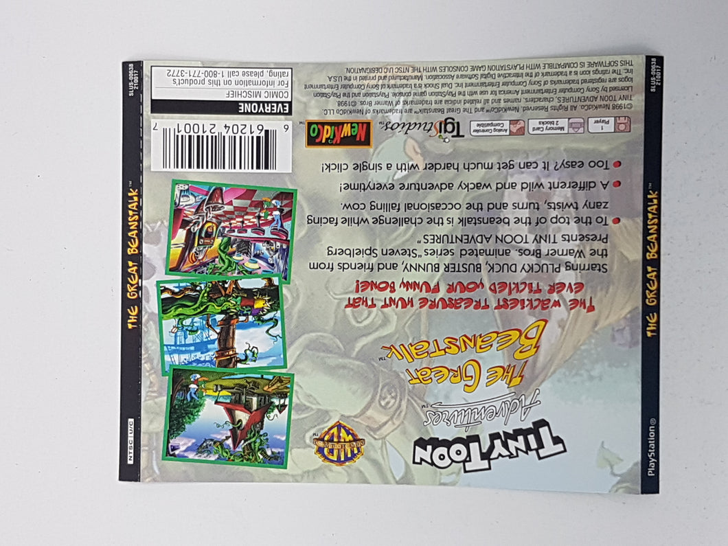 Tiny Toon Adventures The Great Beanstalk [Back Cover Art] - Sony Playstation 1 | PS1