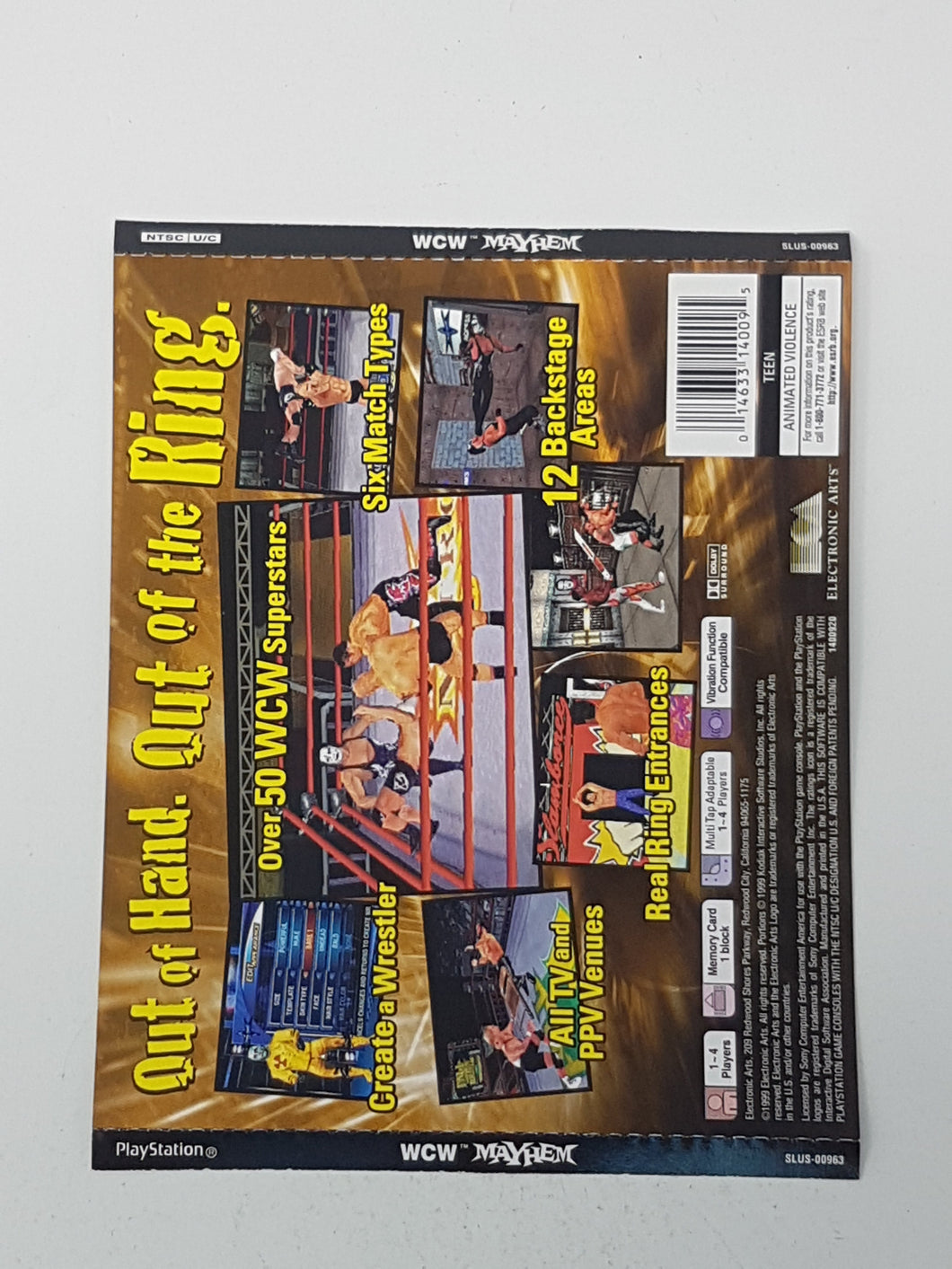 WCW Mayhem [Back Cover Art] - Sony Playstation 1 | PS1