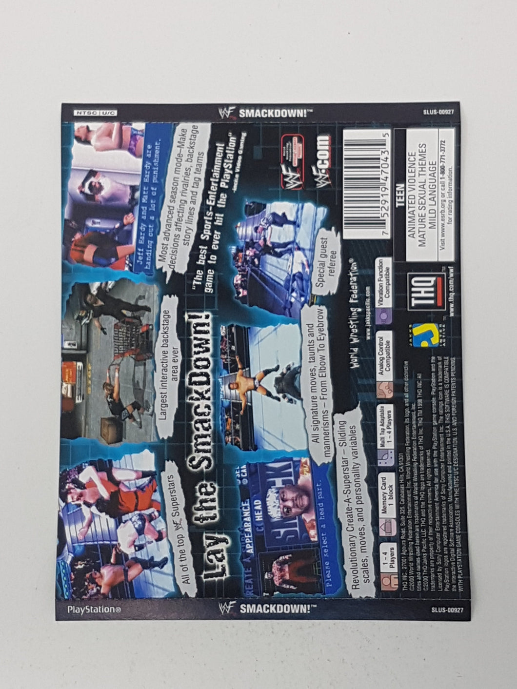 WWF Smackdown [Back Cover Art] - Sony Playstation 1 | PS1