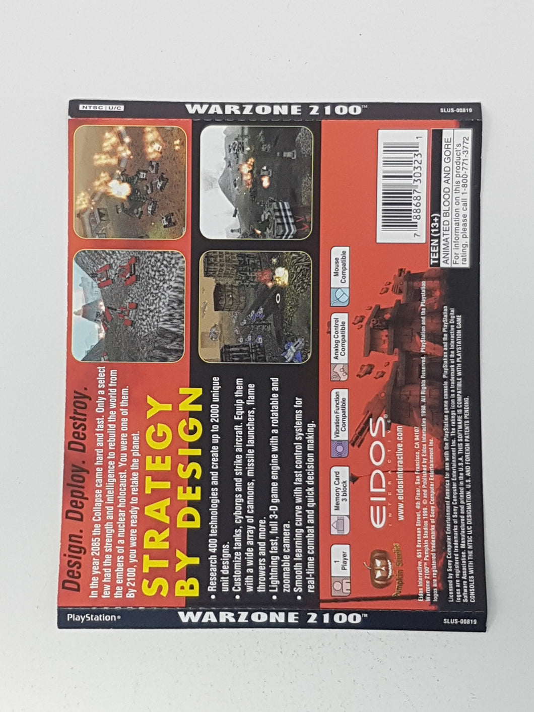 Warzone 2100 [Back Cover Art] - Sony Playstation 1 | PS1