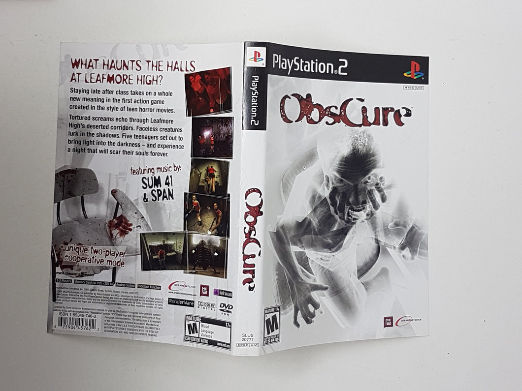 Obscure [Cover art] - Playstation | PS2