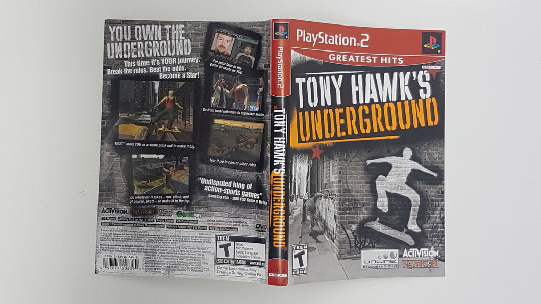 Tony Hawk Underground [Grands succès] [Couverture] - Sony Playstation 2 | PS2