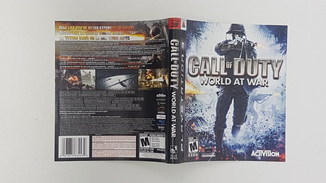 Call of Duty World at War [Couverture] - Sony Playstation 3 | PS3