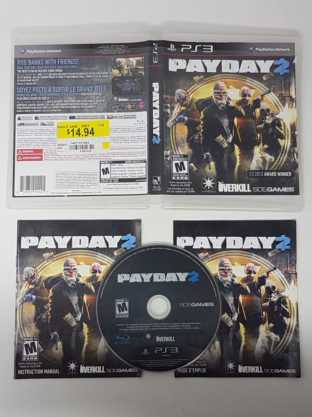 Payday 2 - Sony Playstation 3 | PS3