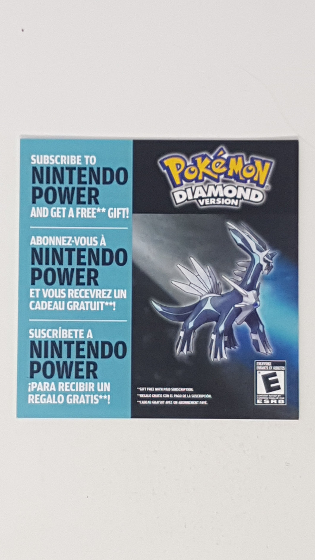 Pokemon Diamond Version Nintendo Power Subscription [Insert] - Nintendo DS