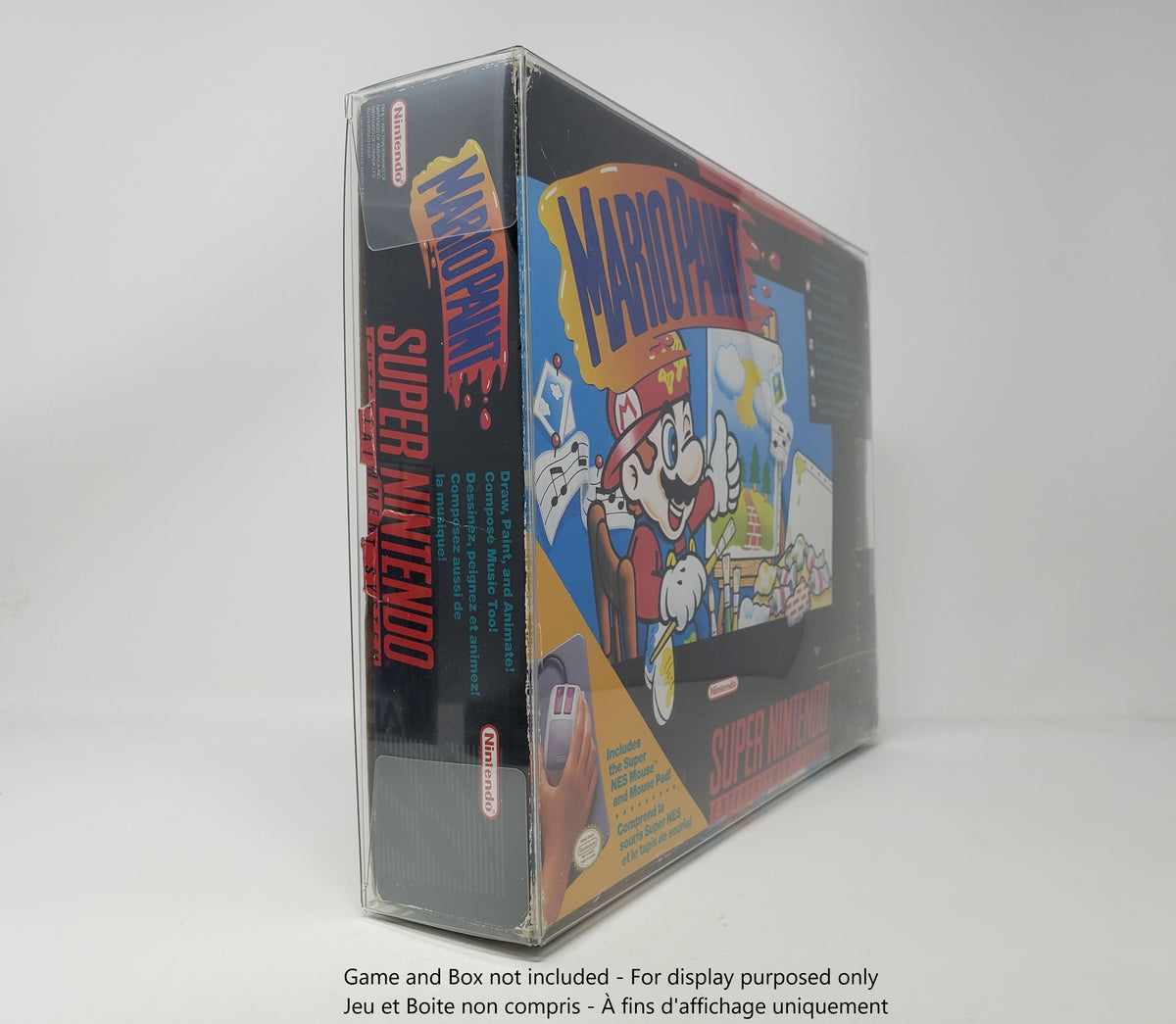 BOX PROTECTOR FOR SNES MARIO PAINT - EARTHBOUND BIG BOX CLEAR PLASTIC ...