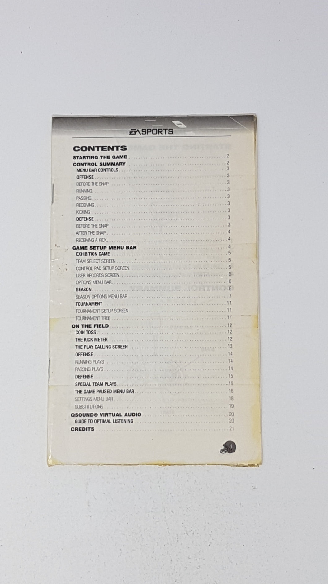 Madden 97 [manual] - Sega Saturn