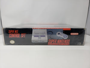 SUPER NINTENDO - SNES CONSOLE CONTROL SET CLEAR BOX PROTECTOR PLASTIC  CASE