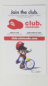 Club Nintendo Mario Power Tennis Nintendo-Selection Join the Club Insert - Nintendo Wii