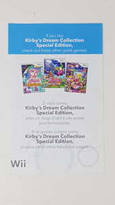 Kirby's Dream Collection Edition Spéciale [Insertion] - Nintendo Wii