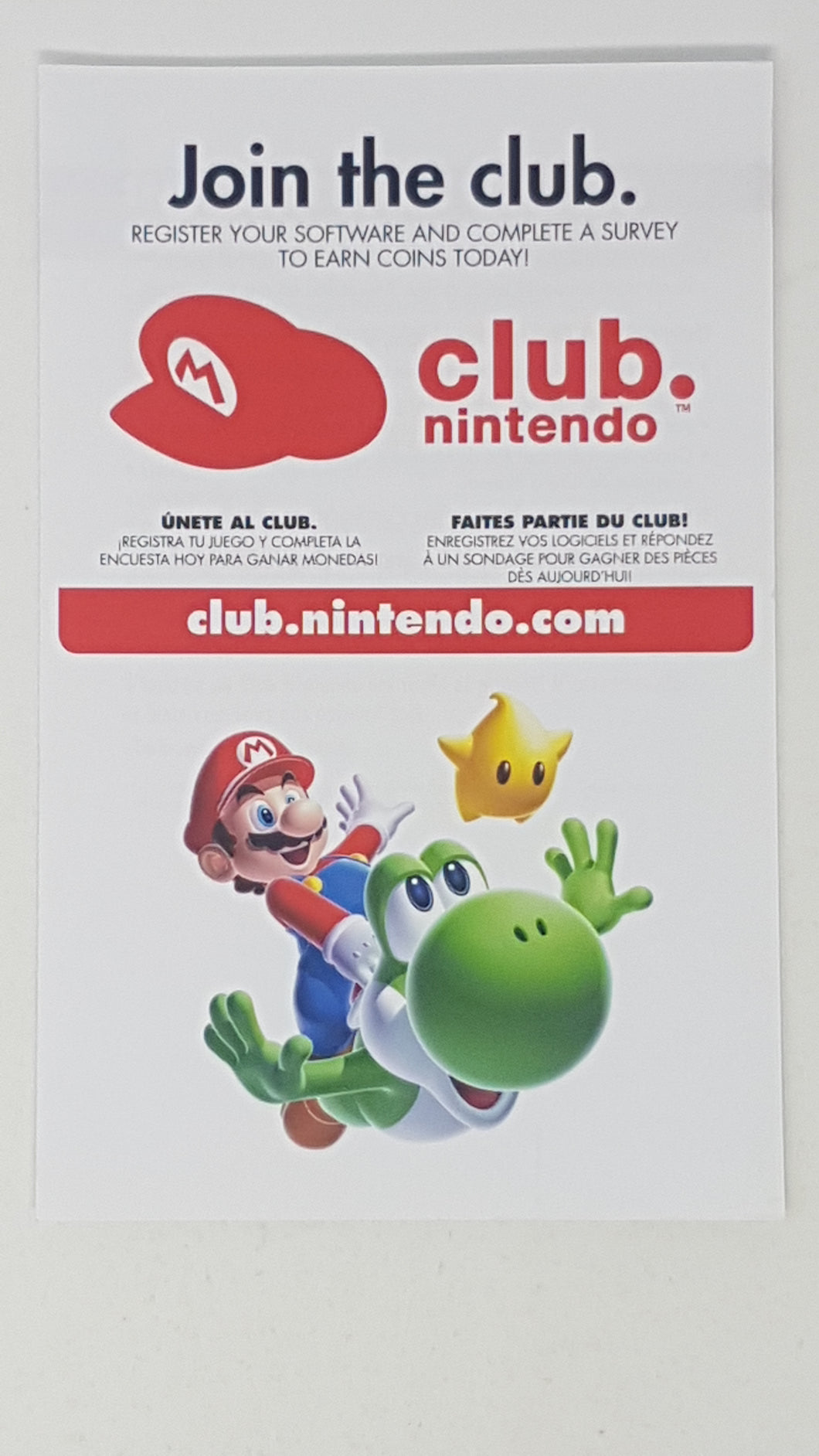 Club Nintendo Mario Galaxy Join the Club  [Insertion] - Nintendo Wii