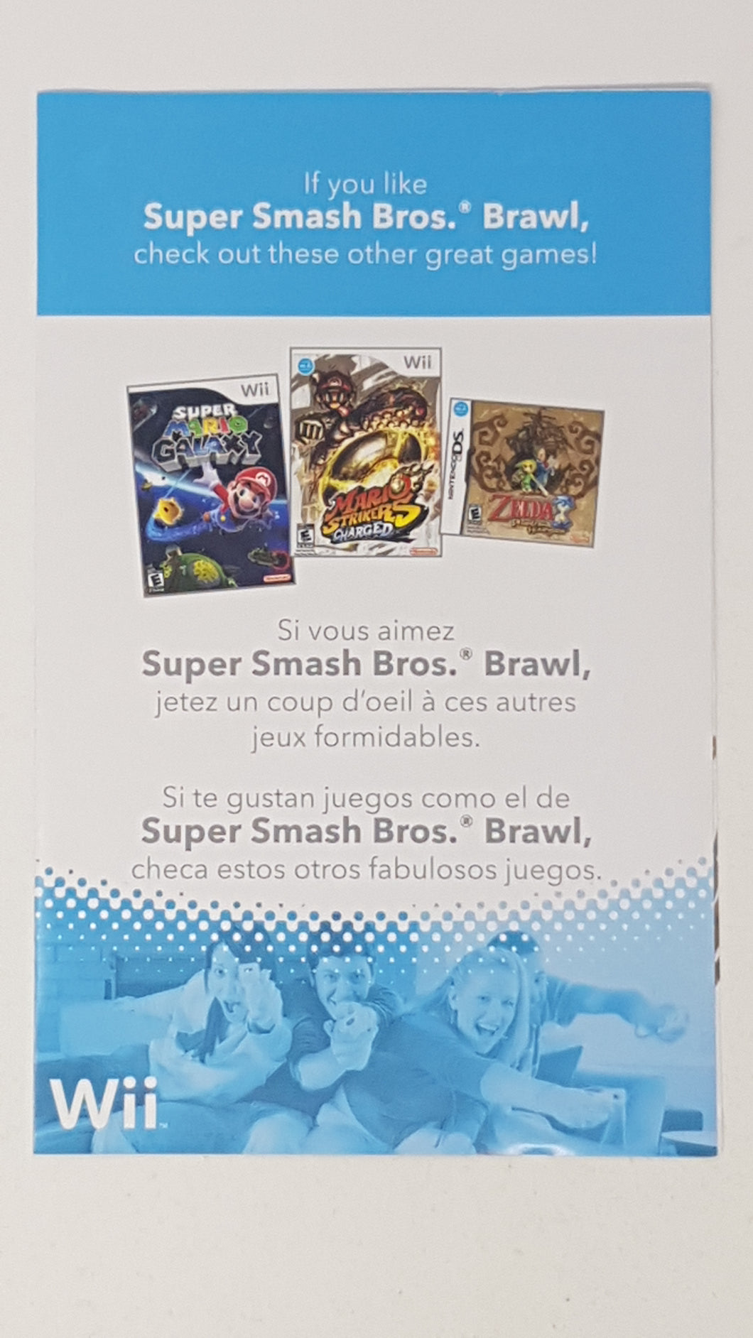 Wii Super Smash Bros. Brawl [Insert]- Nintendo Wii