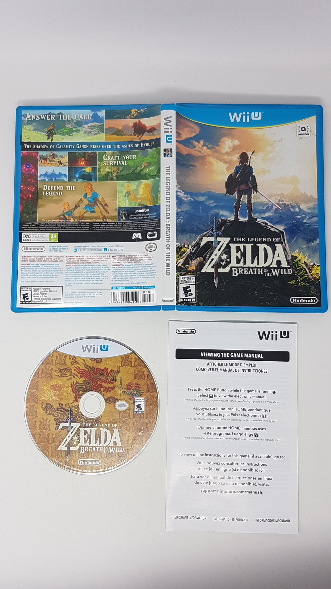 The Legend of Zelda Breath of the Wild Wii U Complete with Manual TESTED  WORKING