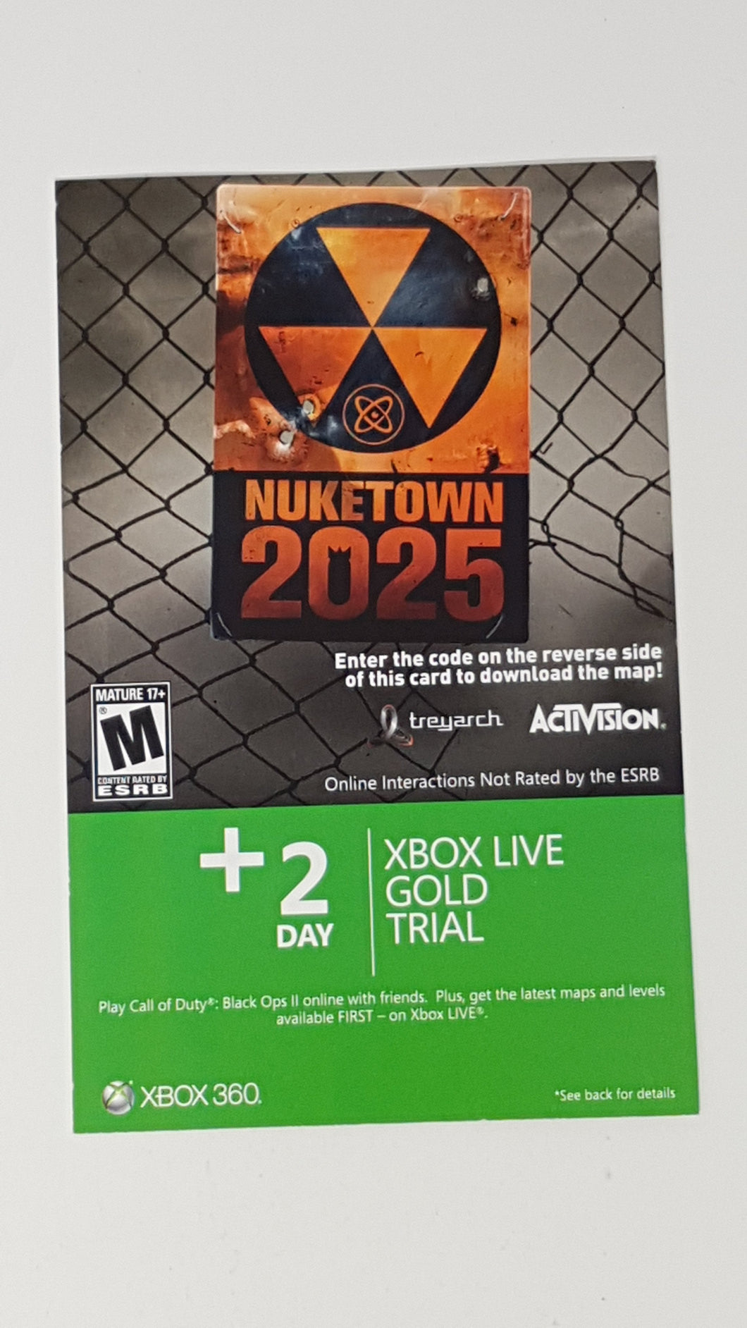 Black Ops 2 Nuketown 2025 Redeem Code [Insert] - Microsoft Xbox 360