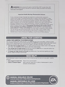 EA Important Health Warning Warranty [Insertion] - Microsoft XBOX 360