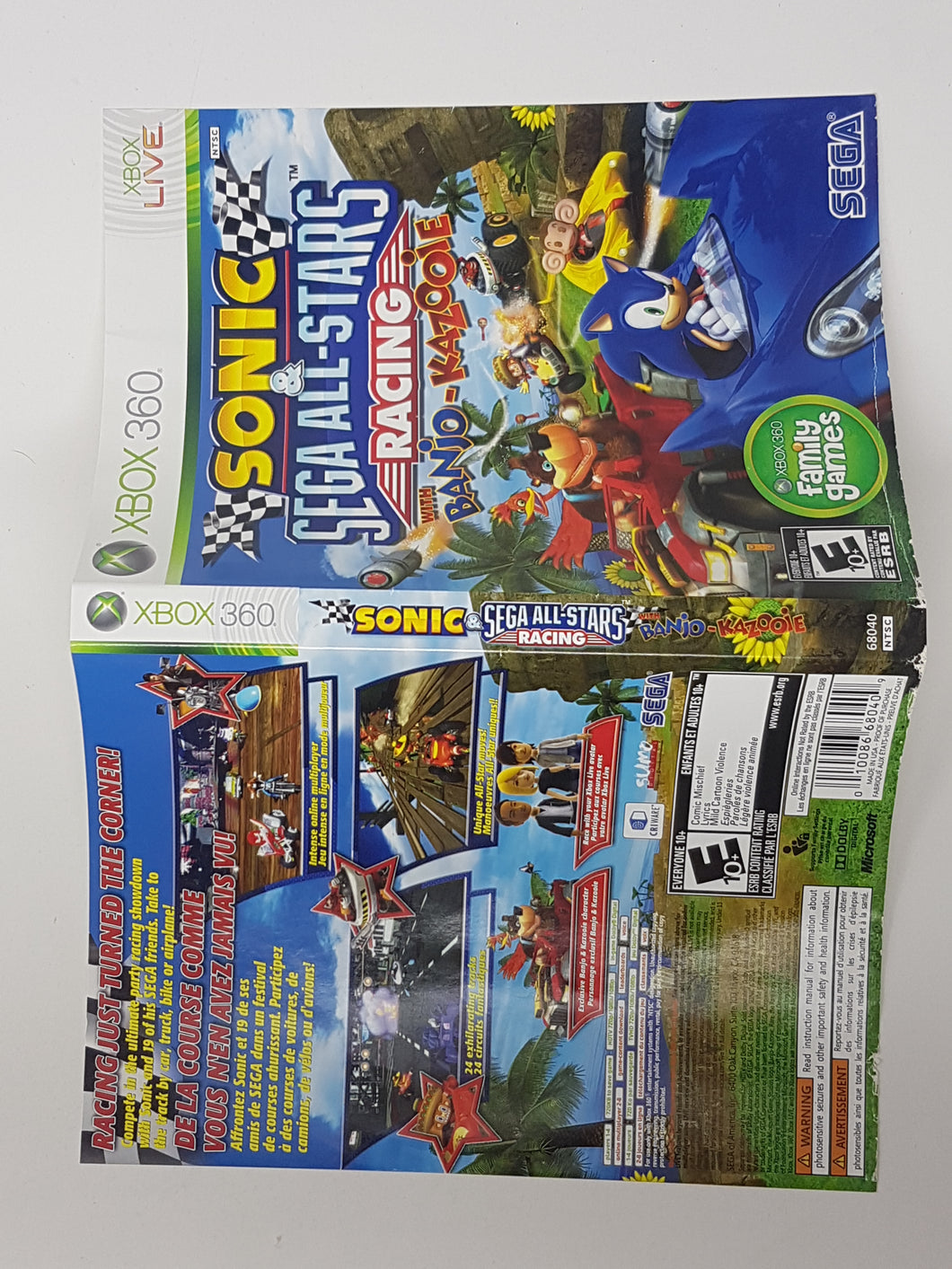 Sonic & SEGA All-Stars Racing [Cover art] - Microsoft XBOX 360