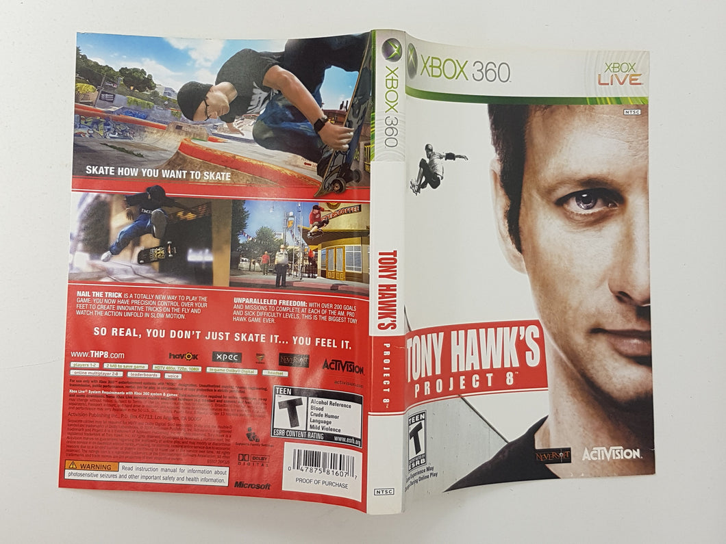 Tony Hawk Project 8 [Couverture] - Microsoft Xbox 360