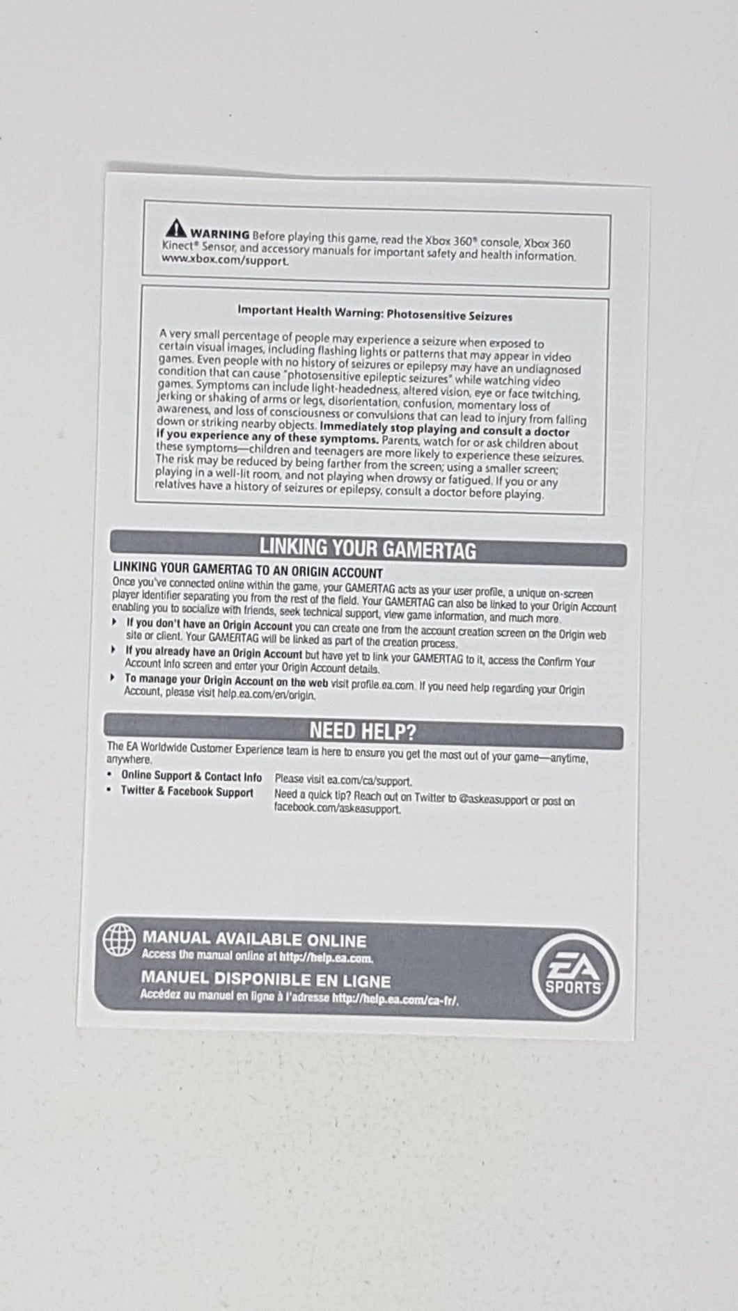 Warning [Insertion] - Microsoft Xbox 360