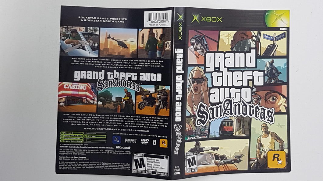 Grand Theft Auto San Andreas [Cover Art] - Microsoft Xbox