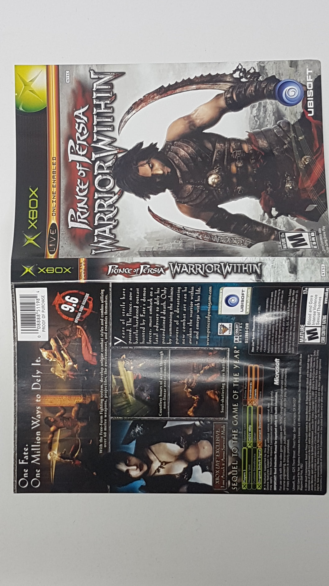 Prince of Persia Warrior Within [Cover Art] - Microsoft Xbox