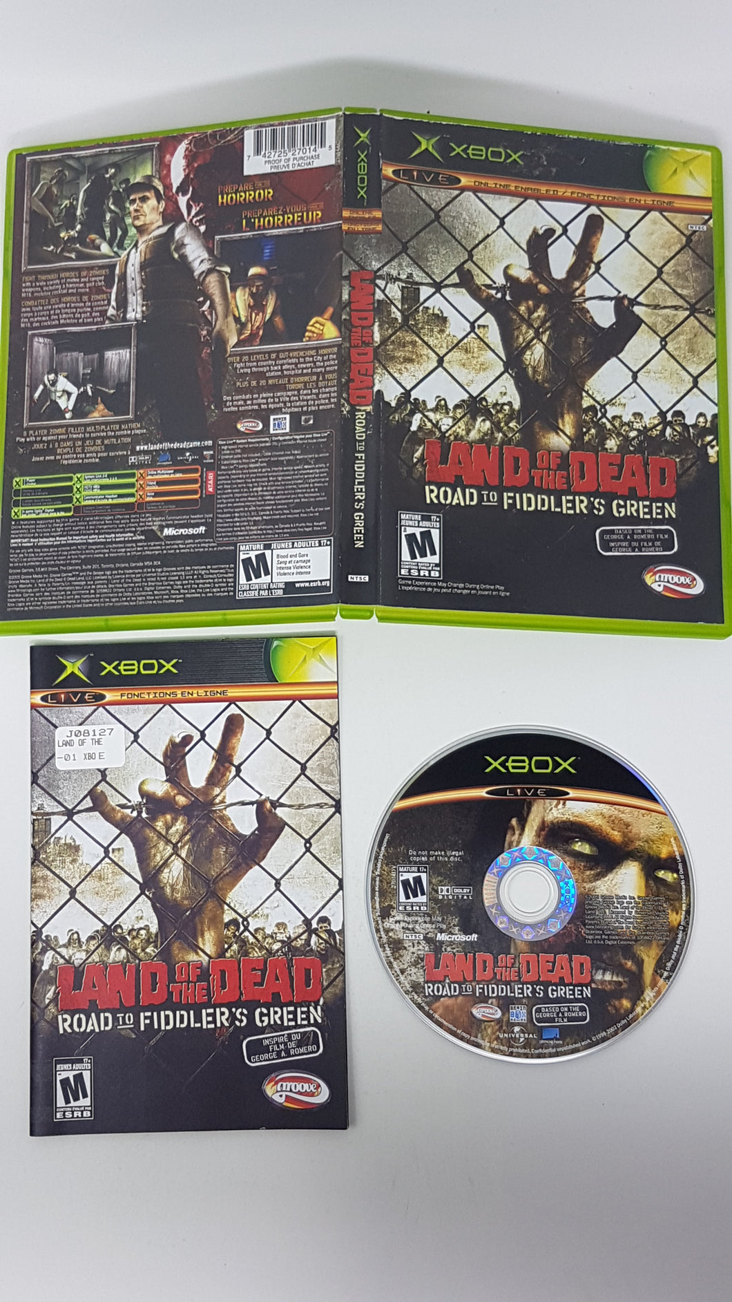 Land of the Dead Road to Fiddler's Green - Microsoft Xbox