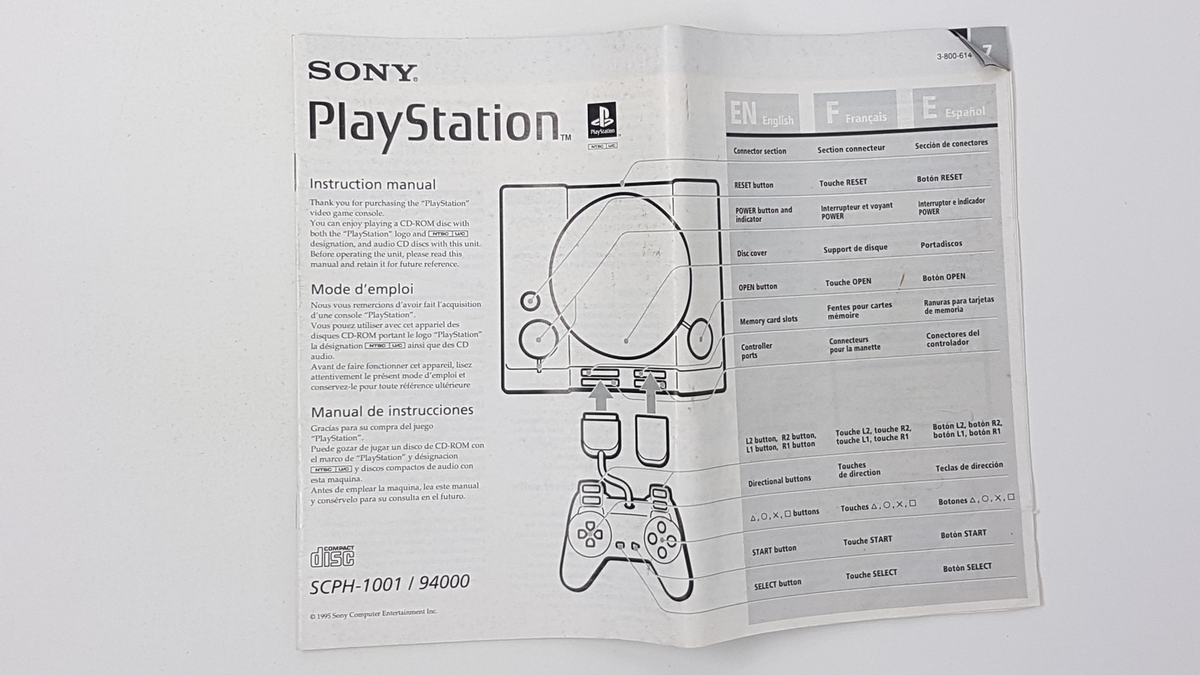 Ps1 Tutorial Message Instruction Booklet Manual SCPH-1001 - Sony Playstation 1 | PS1 ...